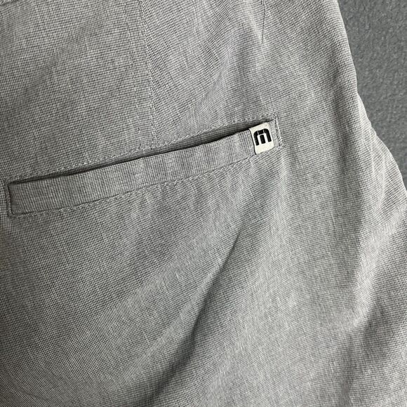 Travis Mathew Shorts Men's 34 Gray microstripe Golf Flat Front Slash Pocket 10” - Picture 7 of 10